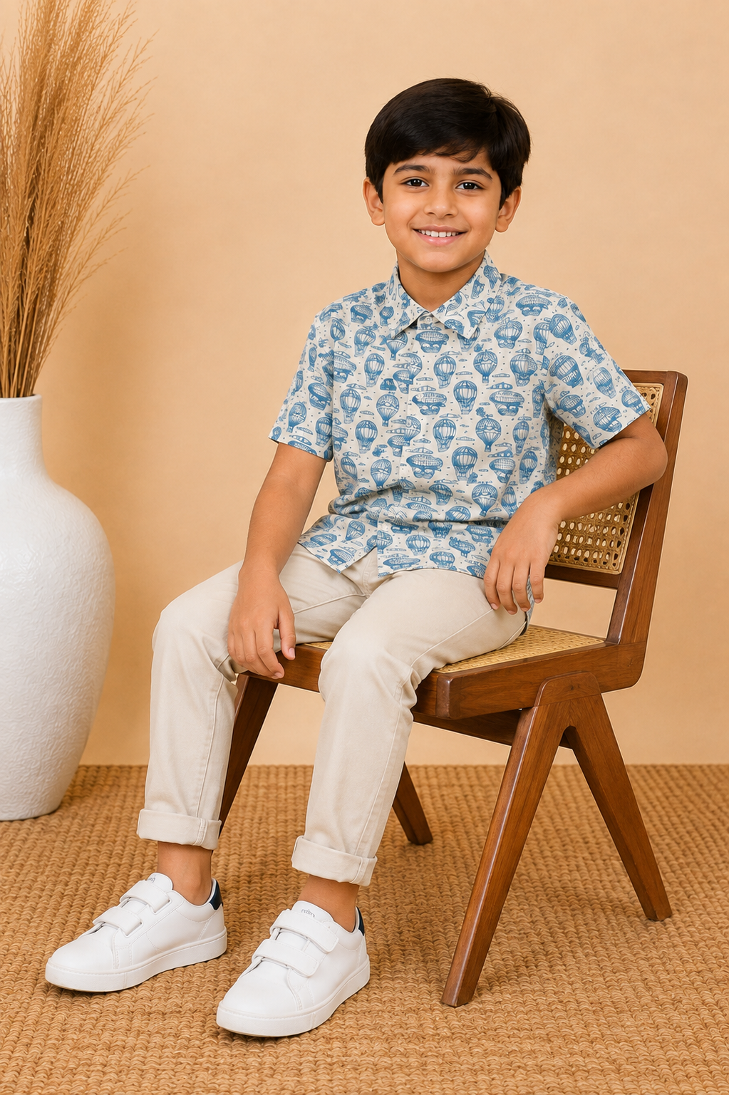 White & Light Blue Shirt