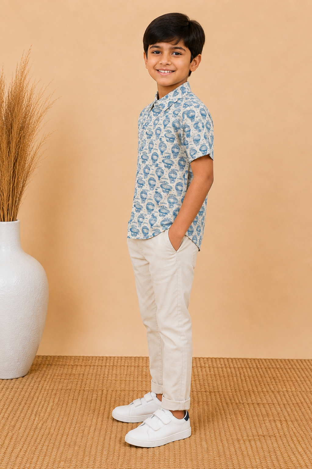 White & Light Blue Shirt