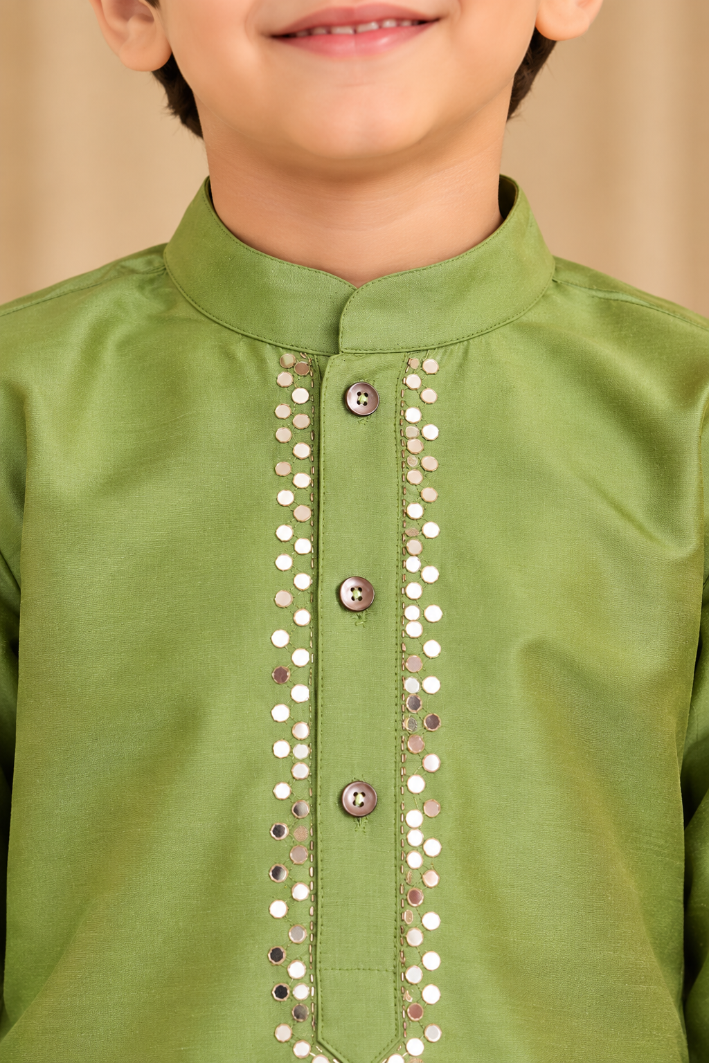 Green Kids Boy Kurta