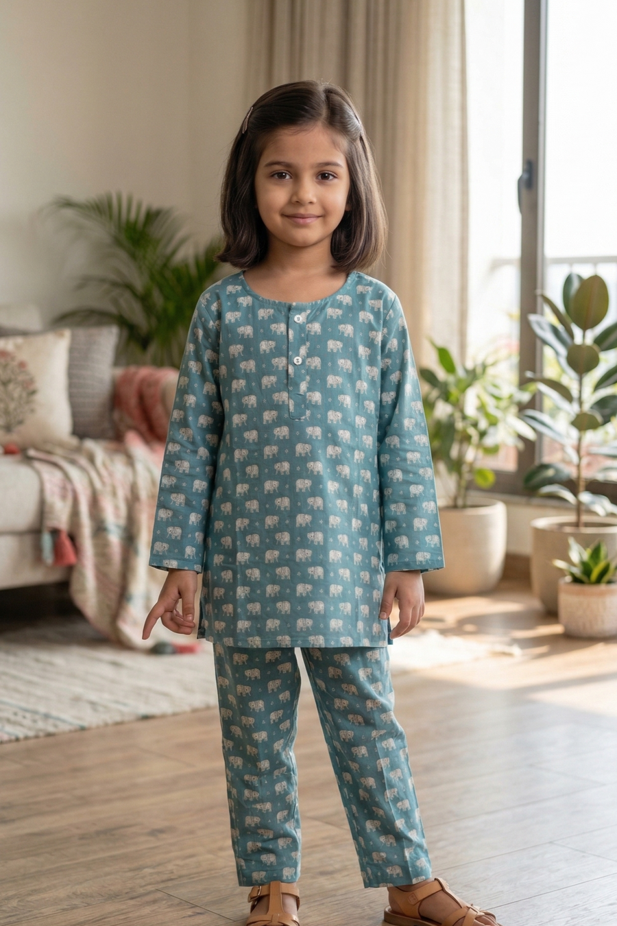 Muted Teal Blue Lounge Wear