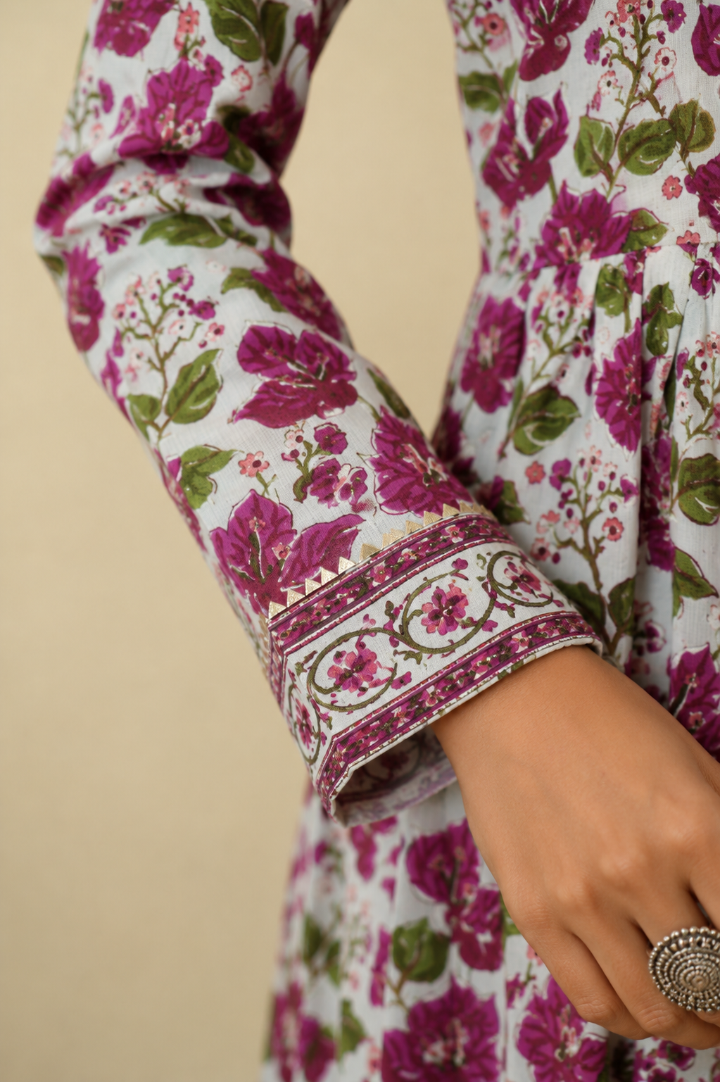 Pink & White Cotton Complete Suit Set