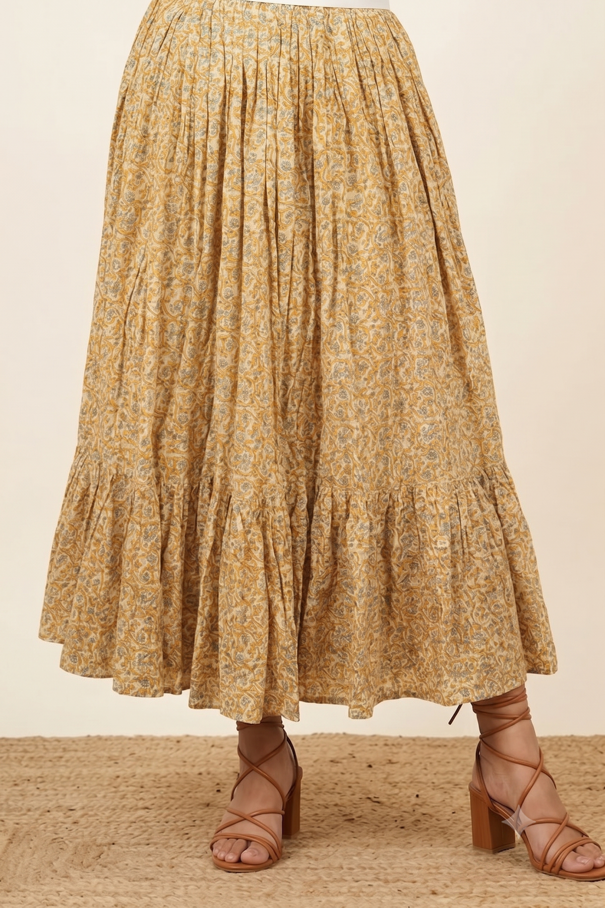 Off White Top Skirt With Dupatta Set
