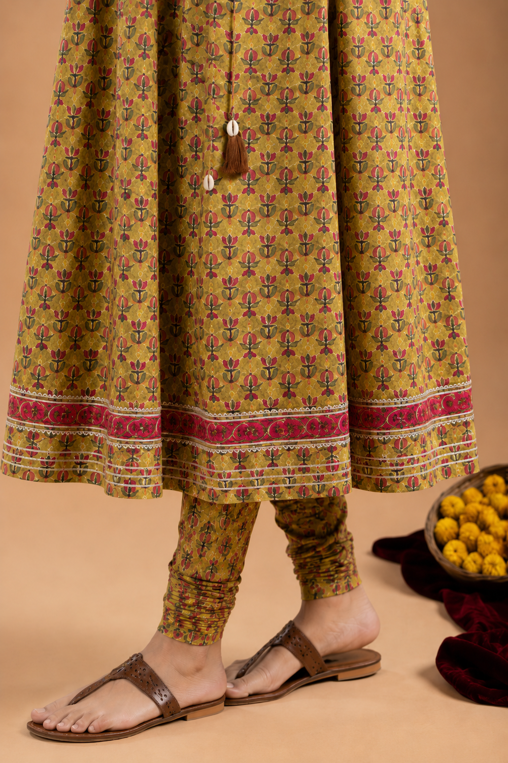 Green cotton and dupatta kota doriya Complete Suit Set