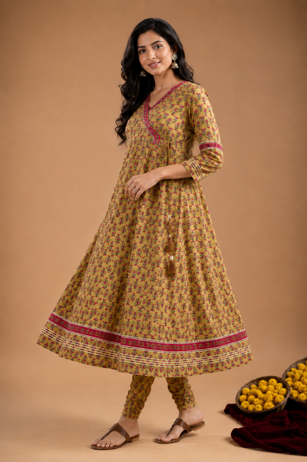 Green cotton and dupatta kota doriya Complete Suit Set