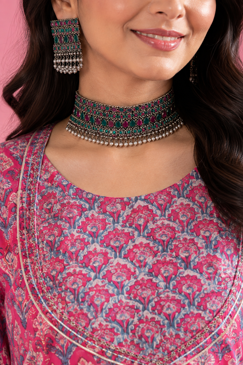 Pink Cotton Kurta with Dhoti