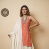 Peach Muslin Kurta Skirt Set