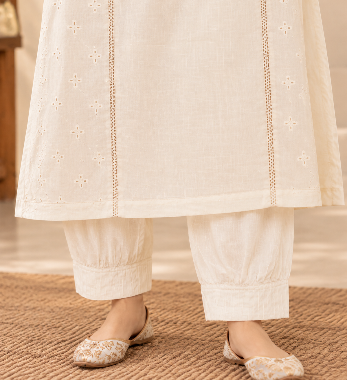 White Kurta Pant Set