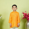 Orange Dola Silk Boys Kurta