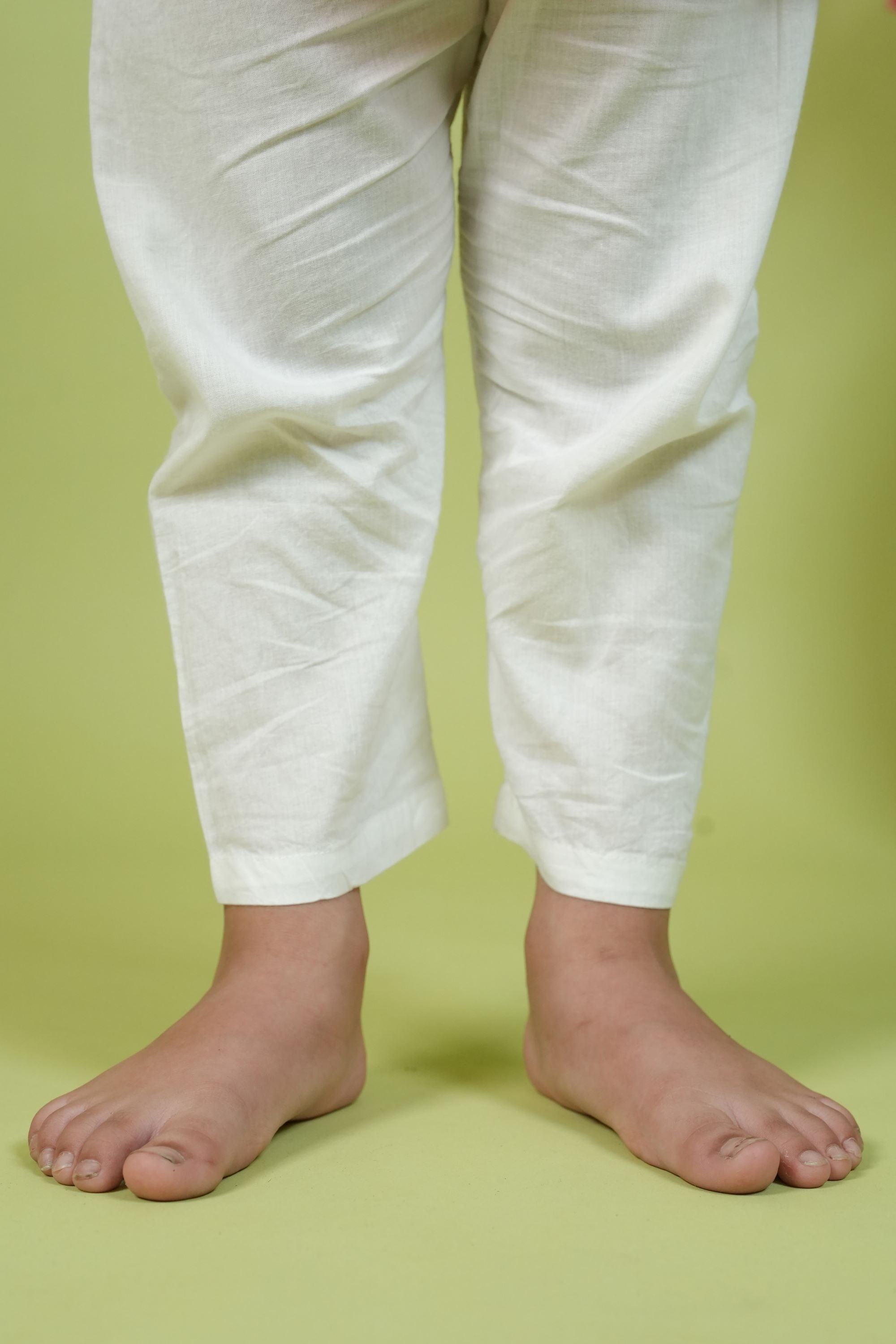 Orange Dola Silk Boys Kurta