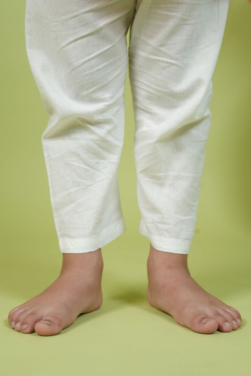 Orange Dola Silk Boys Kurta