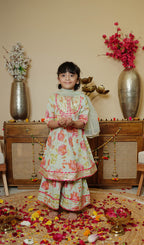 Cotton Kurta Skirt Dupatta Set For Girls