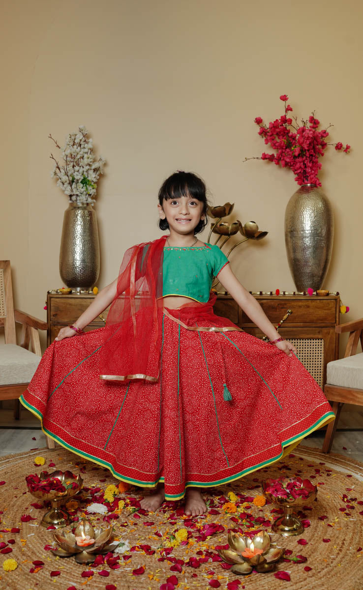 Cotton Lehanga Choli Set For Girls