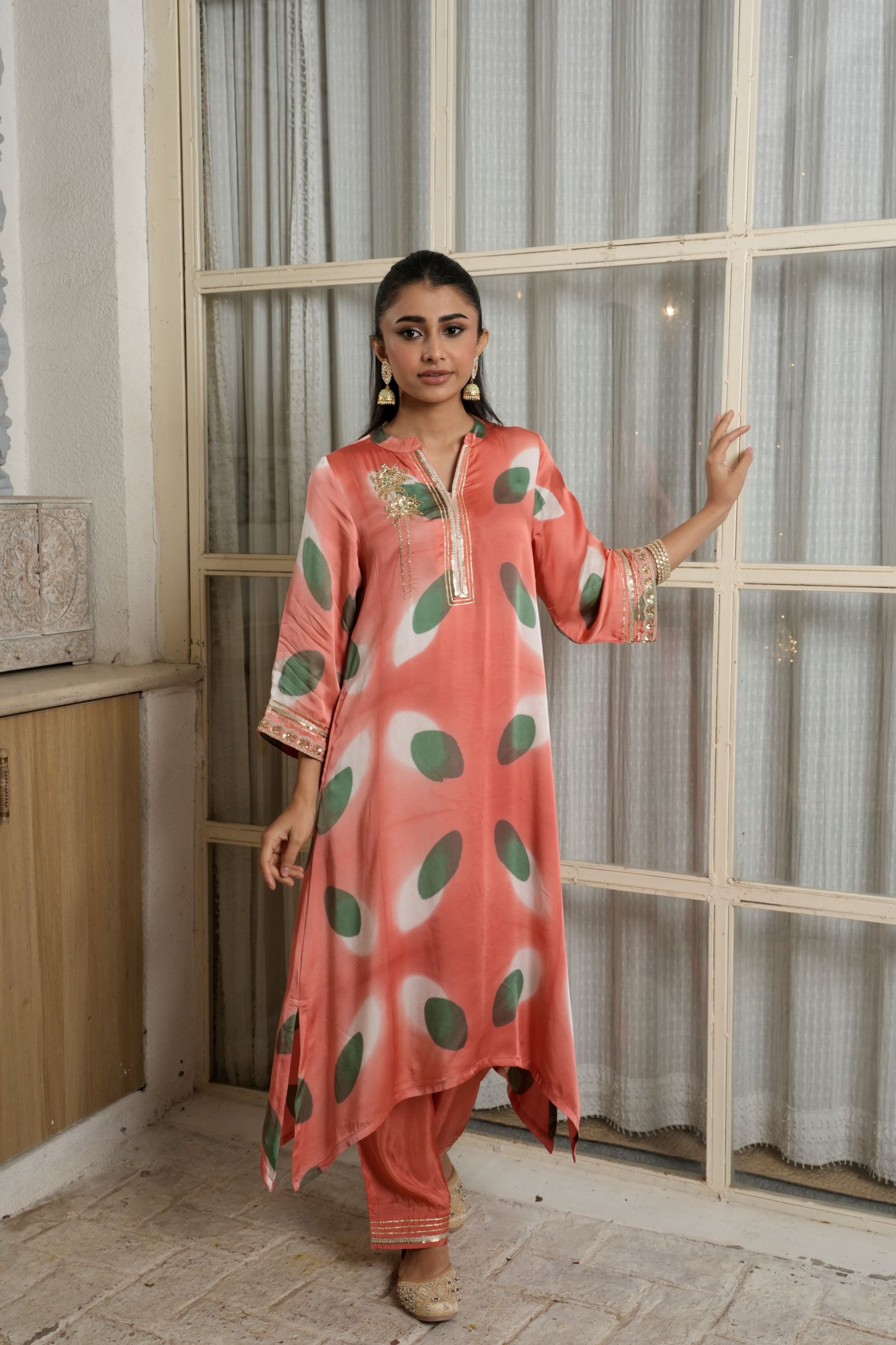 Coral Orange Kurta Pant