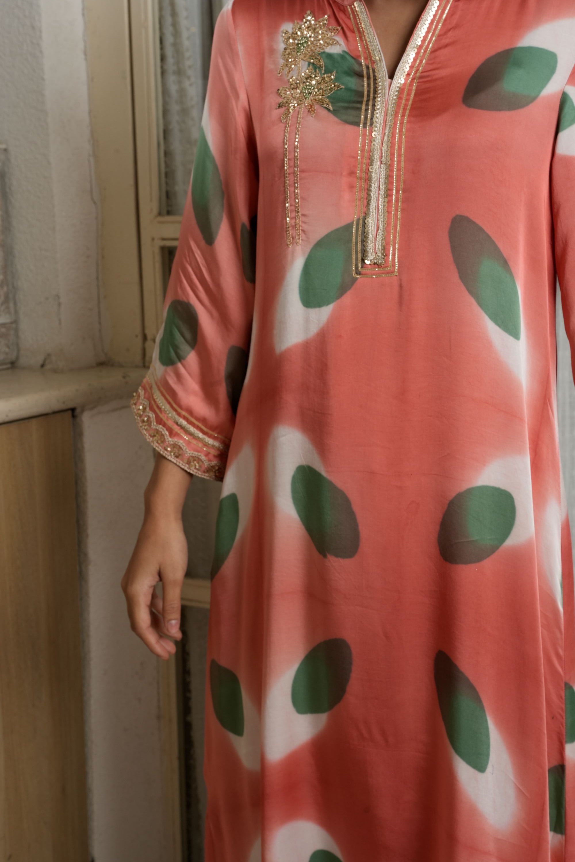Coral Orange Kurta Pant