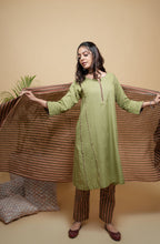 Green Kurta Pant & Dupatta Cotton Full- Set