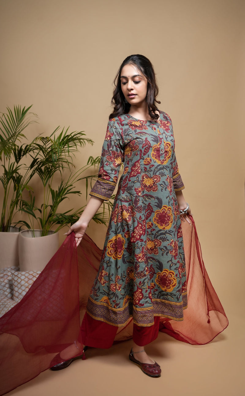 Red Cotton Doriya Dupatta