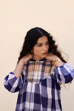 Blue Round Neck Top For Women's