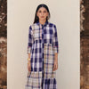 Blue Cotton Handloom Collar Neck Dress For Women's