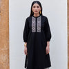 Black & White Cotton Flax Kurta With Palazzo Set For Women's