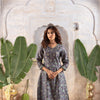 Steel Gray Chanderi Silk Kurta Pant Set For Women's