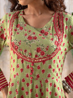 Green Long Kalidar Kurta