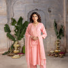 Baby pink cotton lurex round neck with kota doriya full set