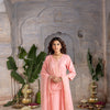 Baby pink cotton lurex round neck with kota doriya full set