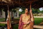 Yellow A-Line Kurta Dupatta Set(Pant Not Included)