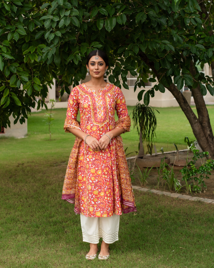 Saryu A-line Kurta with Dupatta