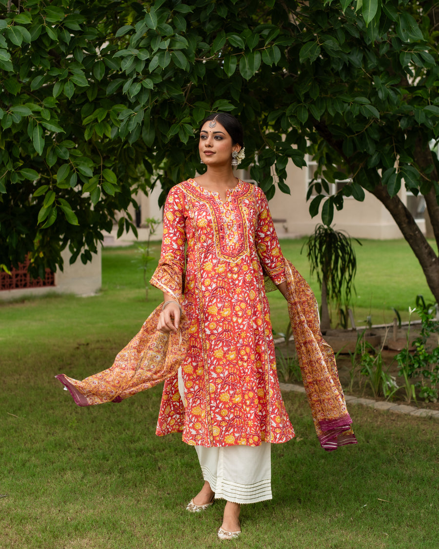 Saryu A-line Kurta with Dupatta (Pant Not Included)