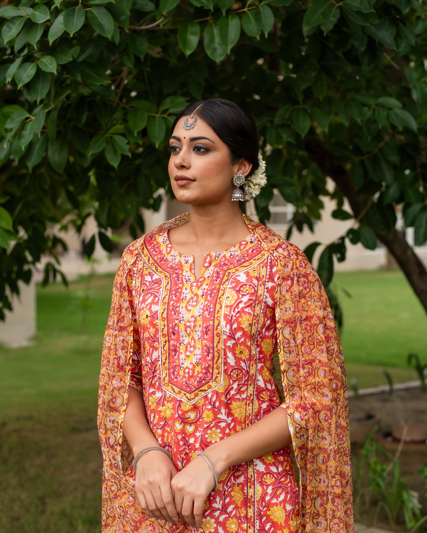 Saryu A-line Kurta with Dupatta