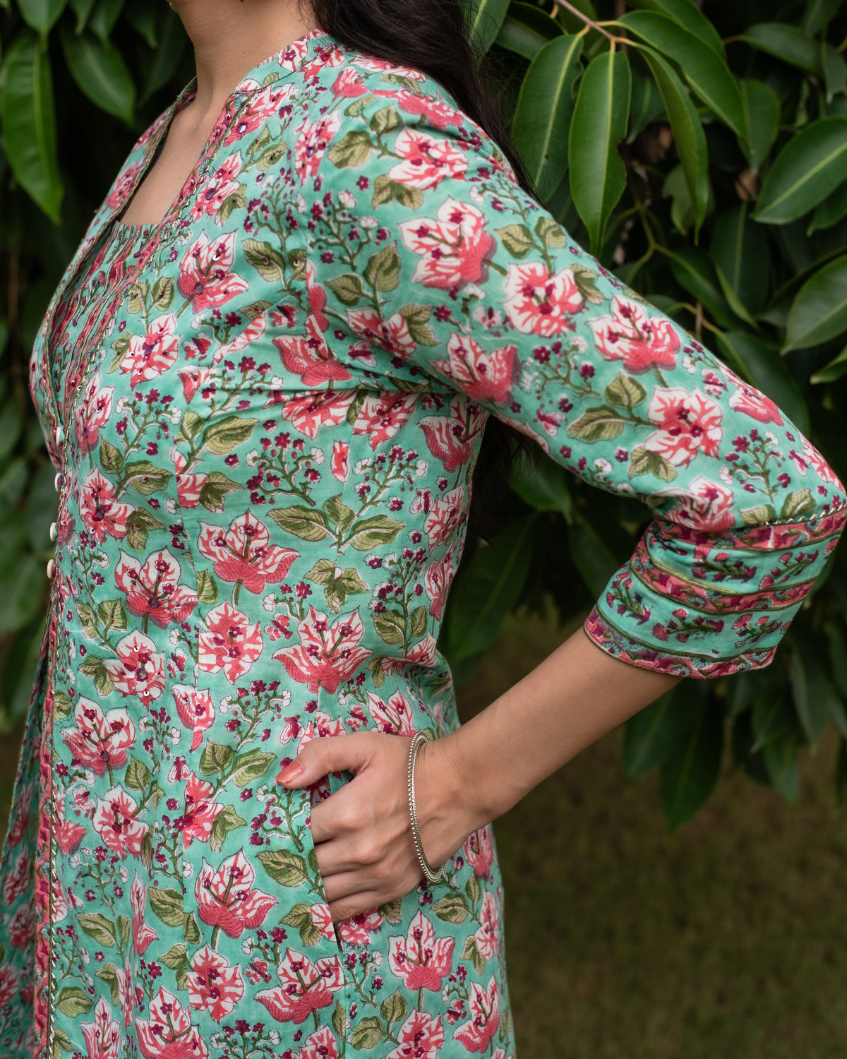Rama Green A-Line Kurta