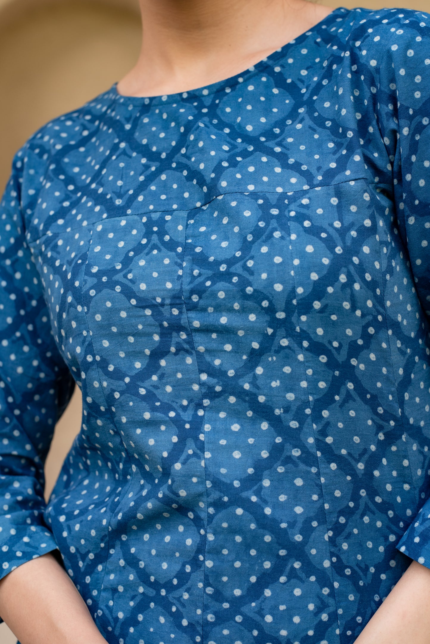 Divita Indigo Handblock Kalidar Kurta