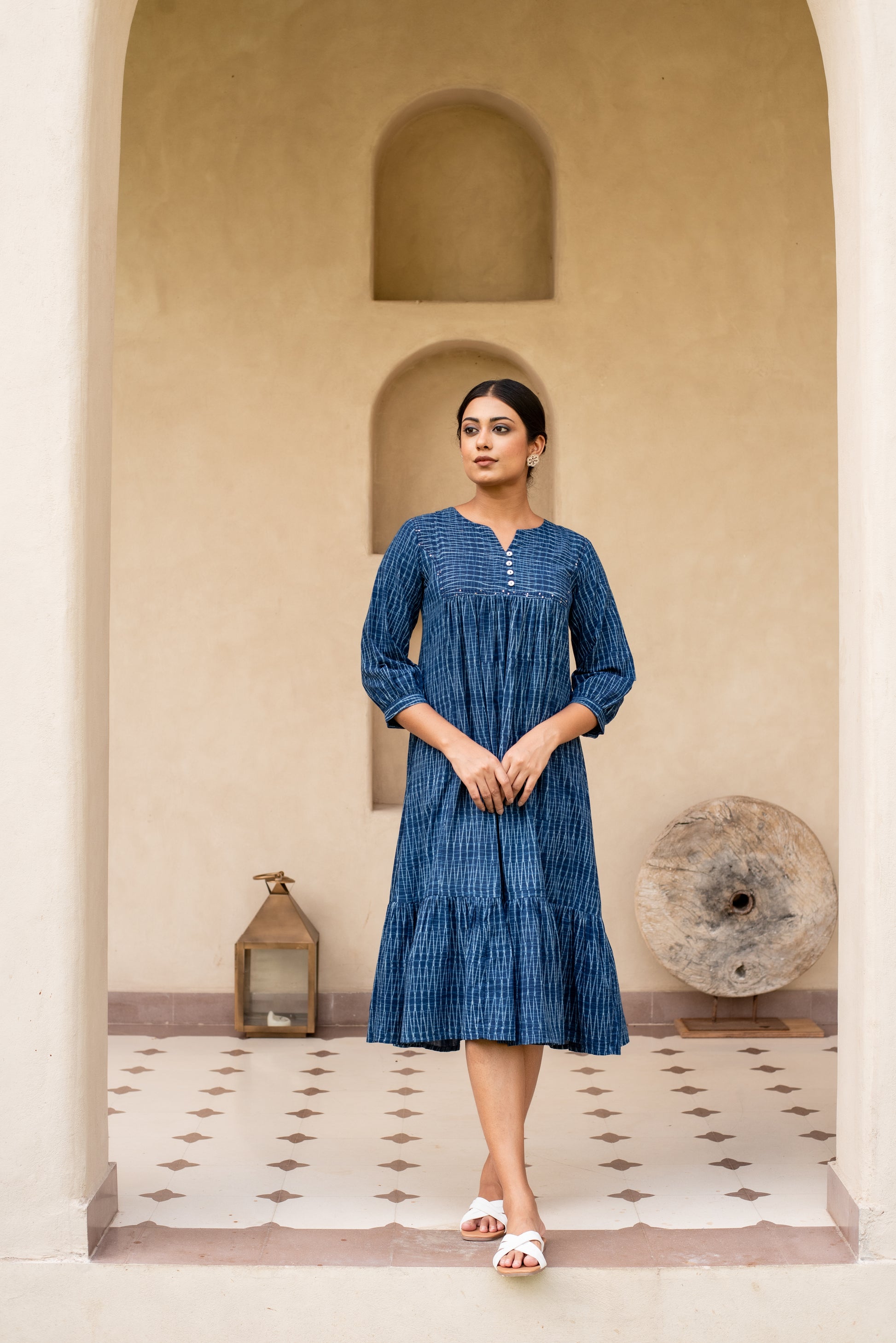 Atashi Indigo Handblock Dress