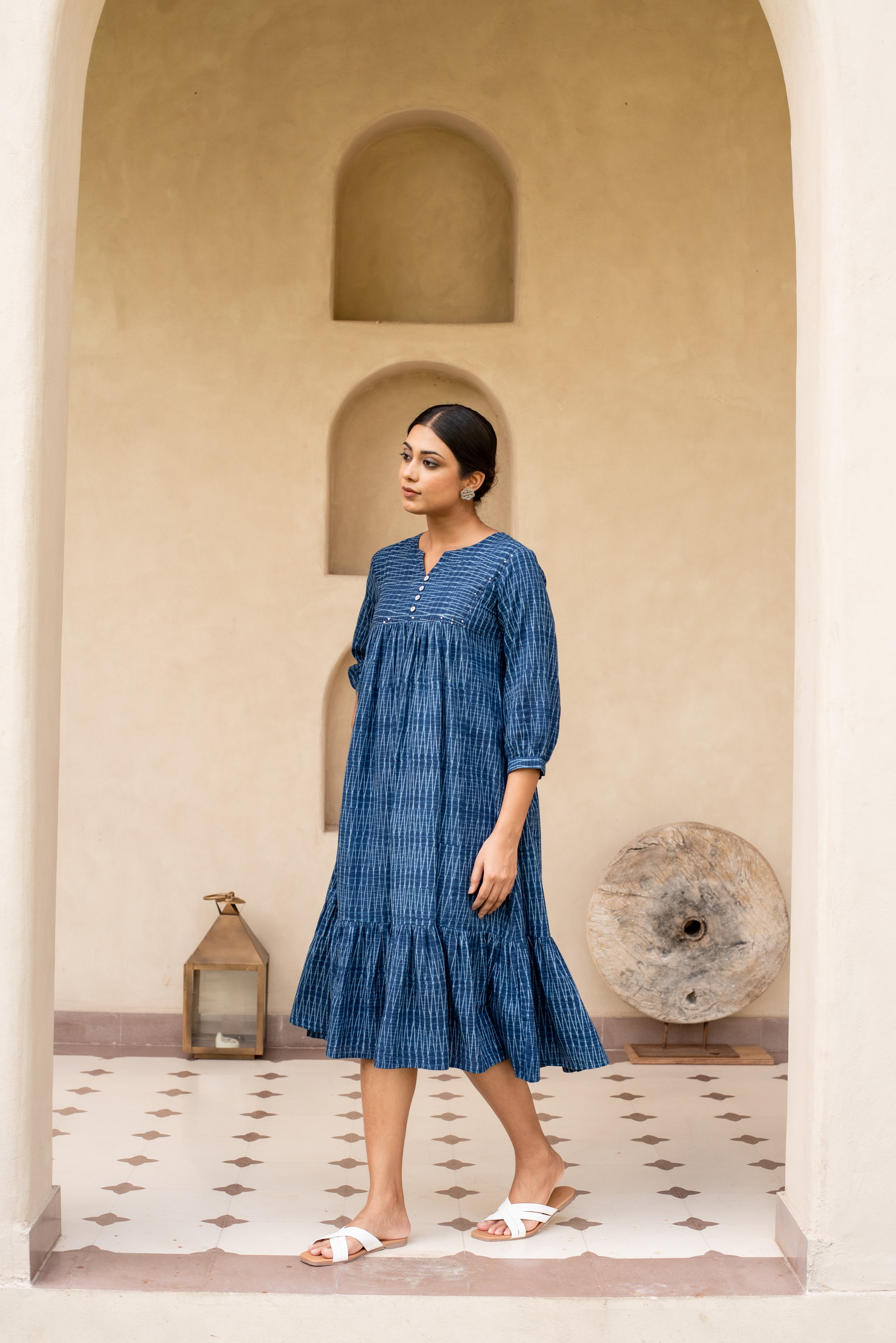 Atashi Indigo Handblock Dress