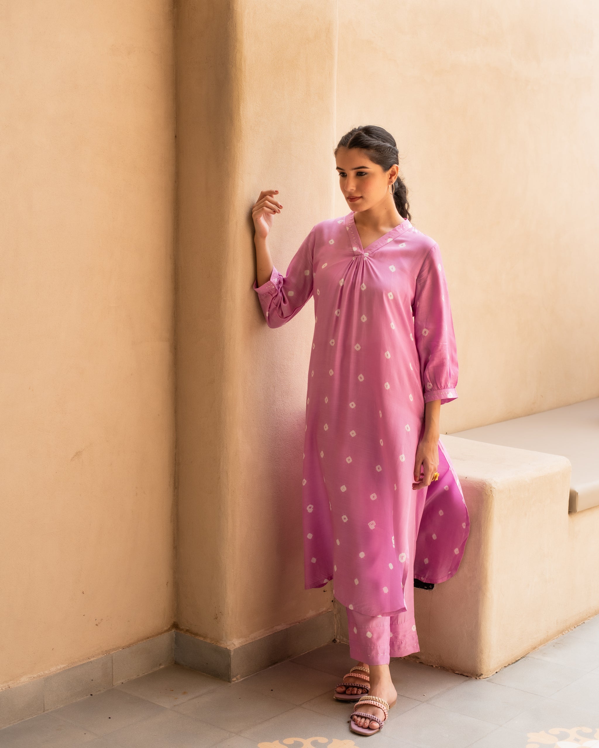 Aadhya Bandhani Kurta Pant Set