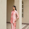 Orange Lehriya With Tie & Dye Muslin Shirt Collar Co-Ord Set For Women's