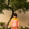 Peach Top with Mustard Skirt and Dupatta