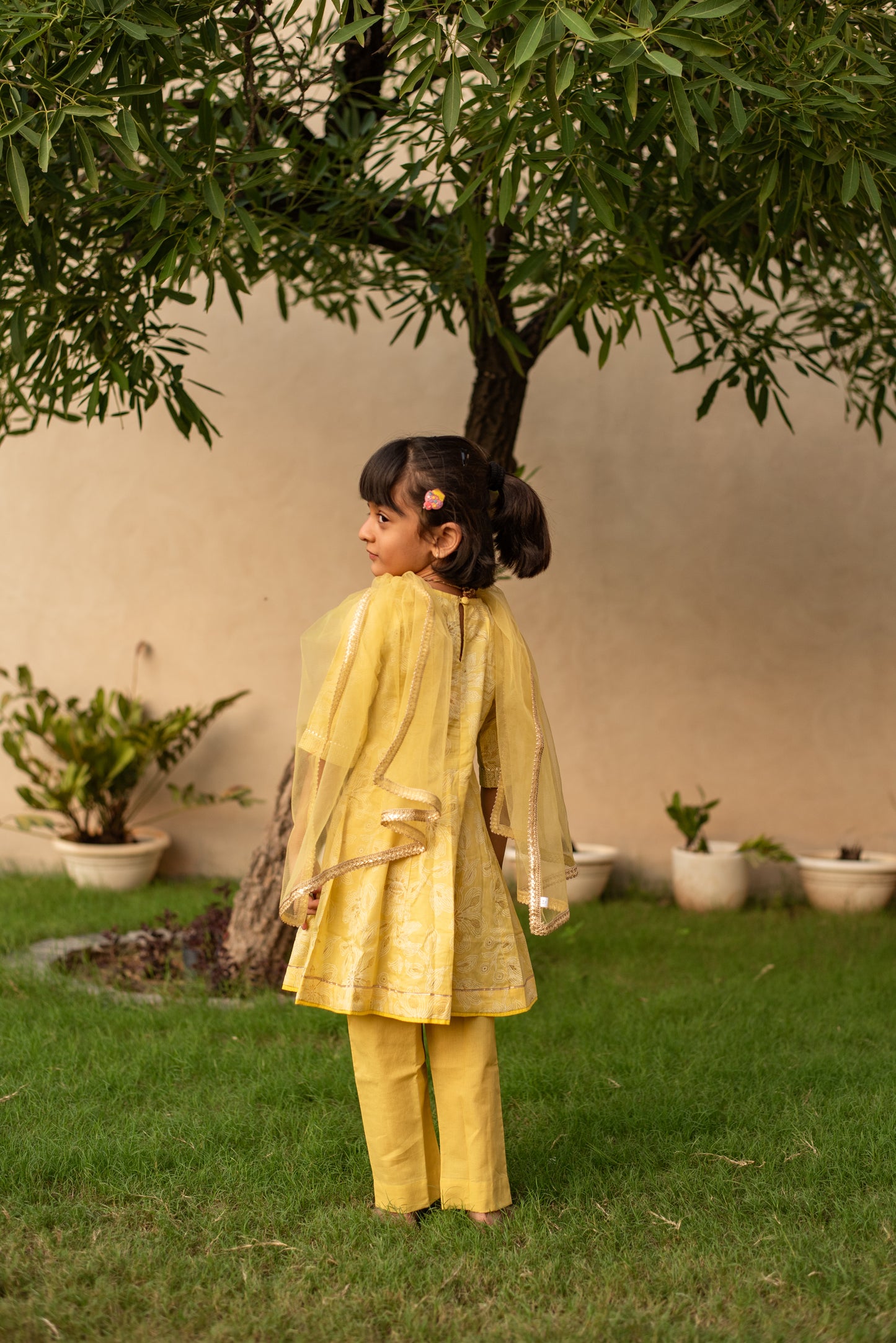 Light Yellow Kurta with Pant and Dupatta