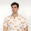 Off White Men's Shirt with Leopard Print