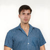 Indigo Men's Shirt with Shell Buttons