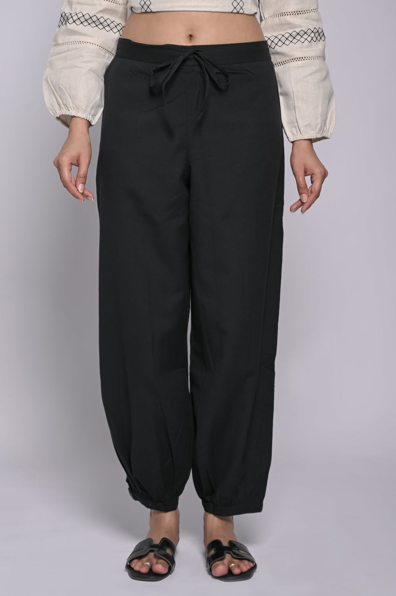 Black Cotton Dhoti For Women's