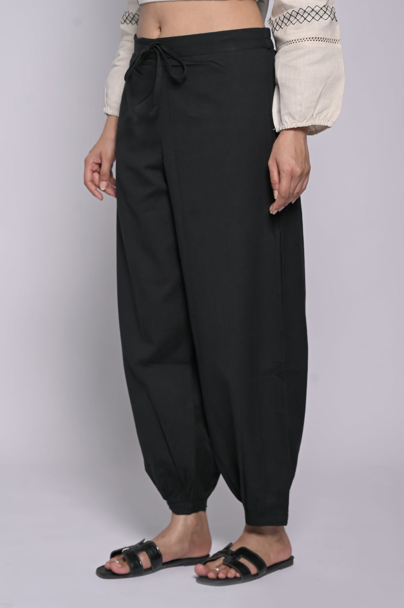 Black Cotton Dhoti For Women's