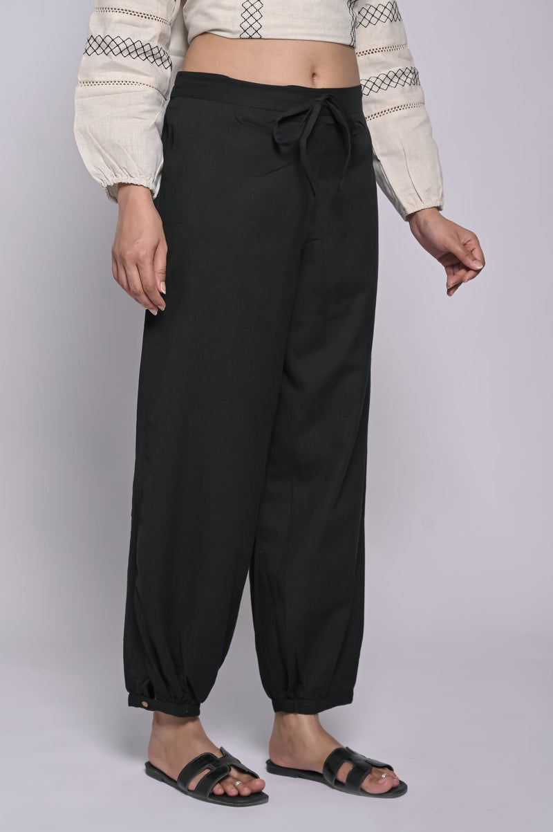 Black Cotton Dhoti For Women's