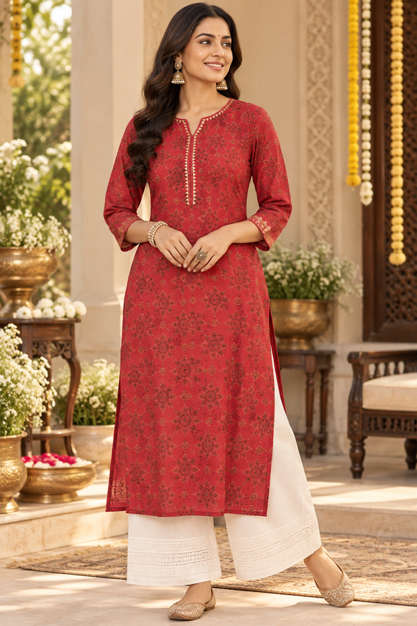 Muroon Chanderi Kurta