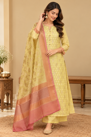 Yellow Kurta Dupatta Set