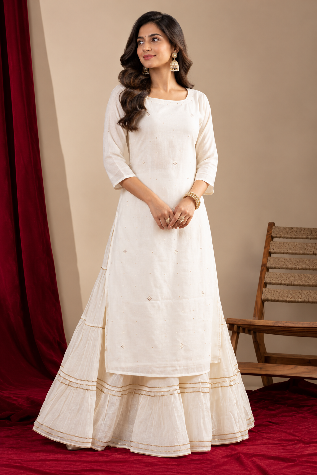 Off-White Chanderi Kurta