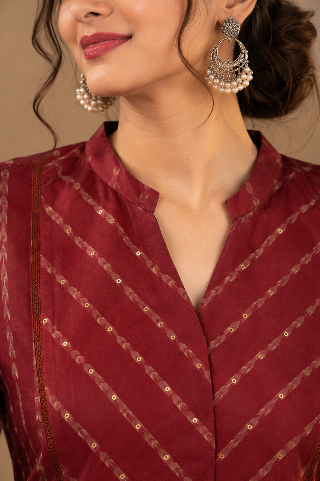 Maroon Kurta