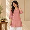 Peach Chanderi Short Kurti