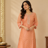 Peach Chanderi Kurta